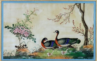 Chinese School, Qing Dynasty, 19th Century - Three watercolour...