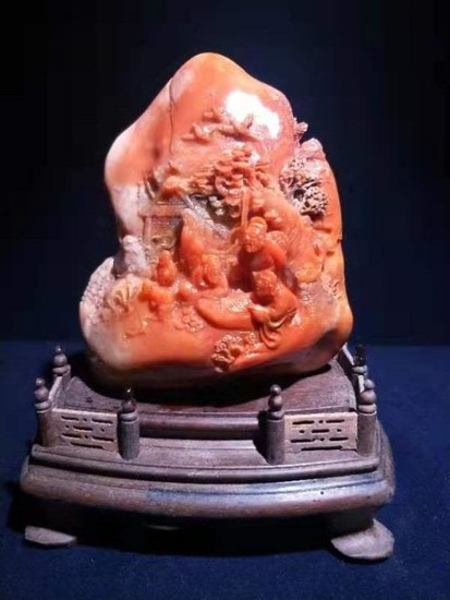 Chinese Soapstone Carving w Base
