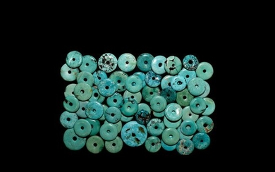 Chinese Turquoise 'Pi' Disc Bead Collection