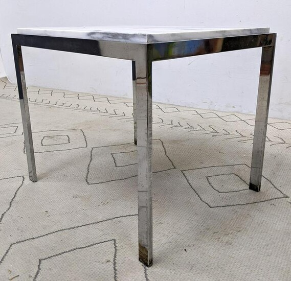 Chrome and Marble Side Table. Mid Century Modern