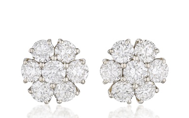 Cluster Diamond Earrings, 2.75 CTW