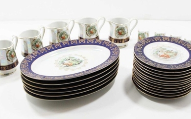 Collection of Porcelain Food Set Parts Made by Garat Japan
