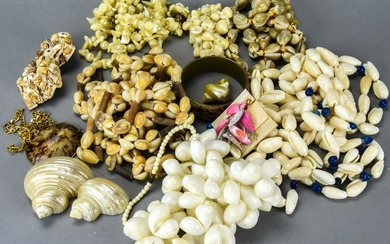 Collection of Vintage Shell Costume Jewelry