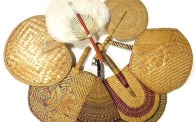 Collection of woven Ethnic rigid fans