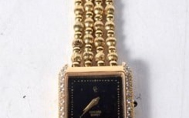 Concord Solid 14K Gold Swiss Quartz Ladies Watch set with Diamonds.? Stamped 750 / 18K, Dial 2 cm in