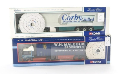 Corgi Model Truck Issue comprising No. CC12216 Scania Fridge Trailer in the livery of Corby Chilled