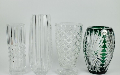 Crystal vases Val Saint Lambert and Bohemian