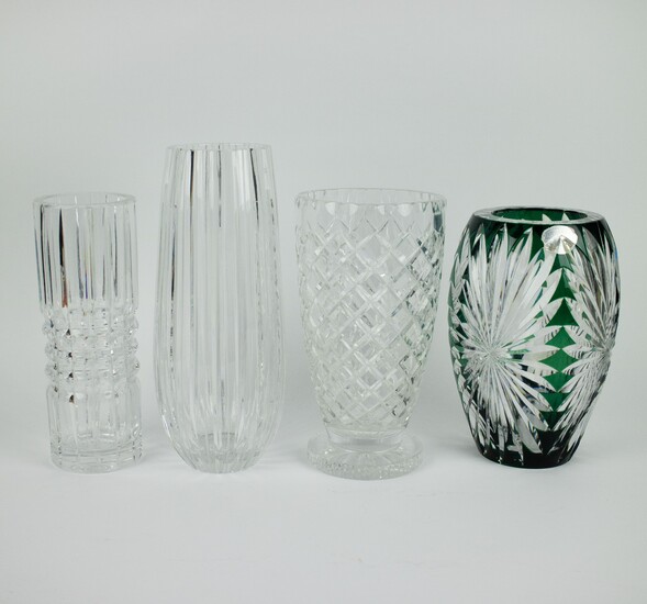 Crystal vases Val Saint Lambert and Bohemian