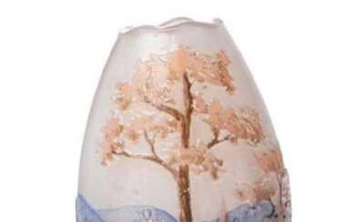 DAUM - Nancy "Paysage" Rare vase miniature...