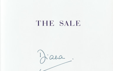 SIGNED CATALOGUE FROM CHARITY AUCTION OF HER DRESSES DIANA; PRINCESS OF WALES. Dresses...