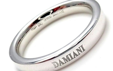 Damiani 18k White Gold 3.5mm Band Ring Sz 8