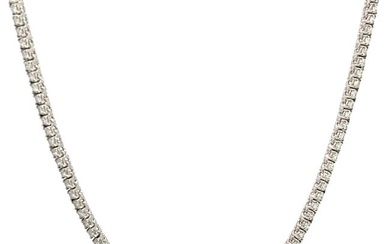 Diamond Tennis Necklace in 14K White Gold 4 CTW