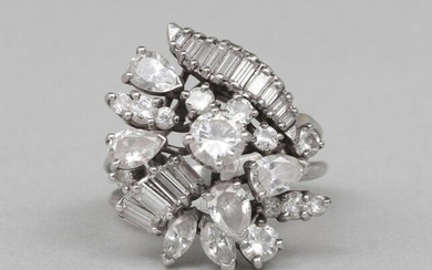 Diamond platinum cocktail ring
