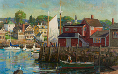 Donald Allen Mosher (American, 1945-2014) Inside Harbor, Ebb Tide 24 x 30 in. (60.8 x 76.2 cm) framed 32 3/8 x 38 1/2 in.
