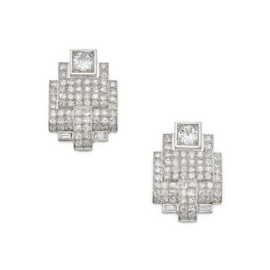 Dusausoy Pair of Diamond Clips, France