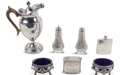 ENGLISH SILVER TEAPOT AND OTHER CONTINENTAL ITEMS
