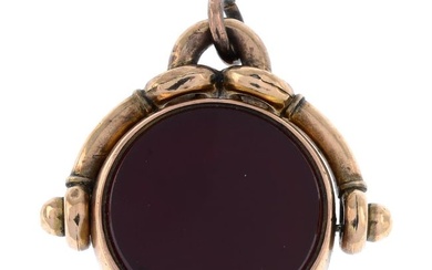 Early 20th century gold swivel fob pendant