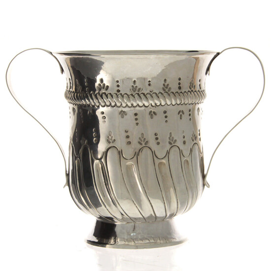Early George III Sterling Silver Two Handled Trophy, London, England, 1770.