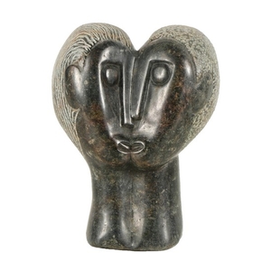 East African Style Soapstone Sculpture of Two Figures