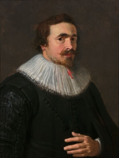 Ecole flamande du XVIIe siècle Entourage de Pierre-Paul Rubens Portrait d'homme au col blanc