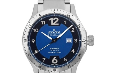 Edox Chronorally 1 Stainless Steel Blue Dial Automatic Men Watch 80094-3NM-BU1