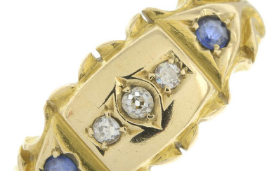 Edwardian diamond & sapphire ring