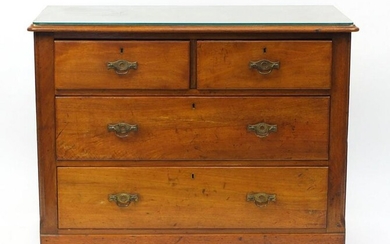 Edwardian walnut four drawer chest, 78cm H x 100cm W x
