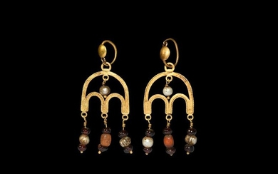 Egyptian Gold Earring Pair