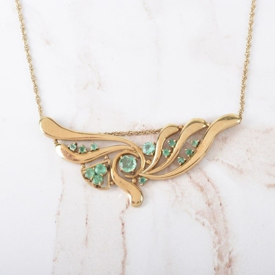 Emerald and 14K Necklace