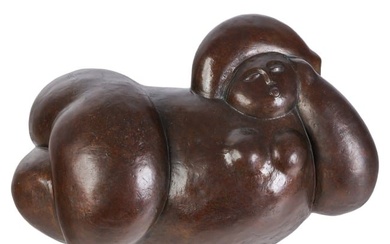 Eng Tay b.1947 Bronze Reclining Nude Art Sculpture