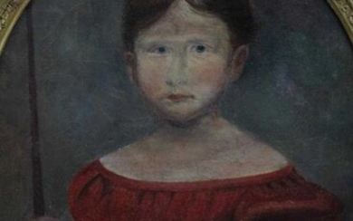 English School, early 19th century, oval oil on canvas - portrait of a child, 56cm x 46cm, in good gilt frame