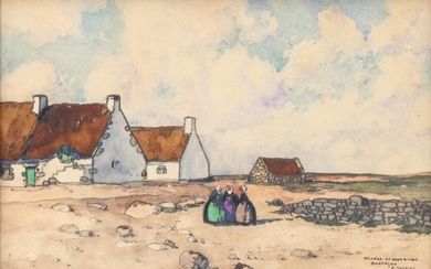 Ernest Pierre Guérin (1887-1952) "Village du Morbihan"