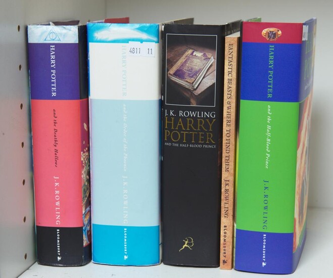 FOUR HARRY POTTER FIRST EDITIONS AND ONE OTHER