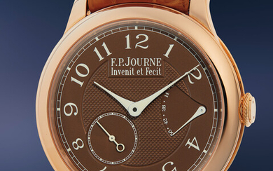 F.P. Journe, A fine and attractive pink gold chronometer wristwatch with chocolate brown dial and power reserve, with certificate of authenticity and presentation box