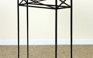 FRENCH IRON BRONZE MARBLE TOP CONSOLE TABLE C1940