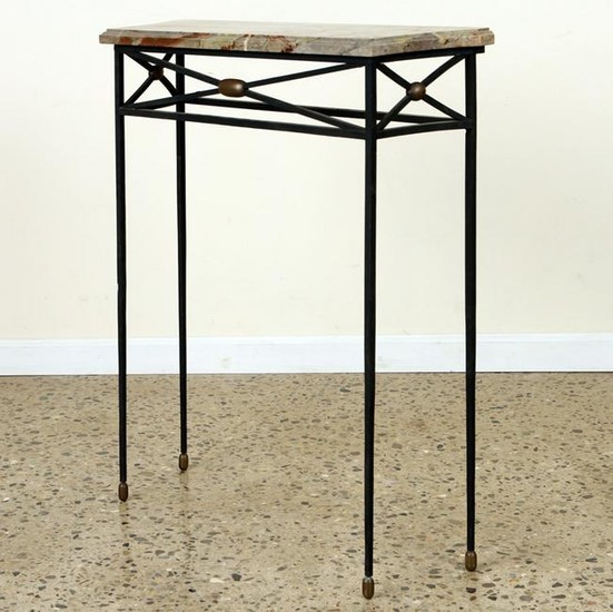FRENCH IRON BRONZE MARBLE TOP CONSOLE TABLE C1940
