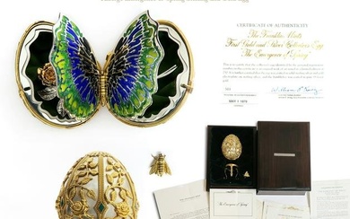 Faberge Emergence of Spring Sterling and 18K Gold Egg