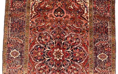 Farmhouse Decor Semi Antique Traditional 77X112 Heriz Oriental Rug Wool Carpet