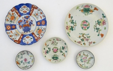 Five assorted Oriental plates to include famille rose