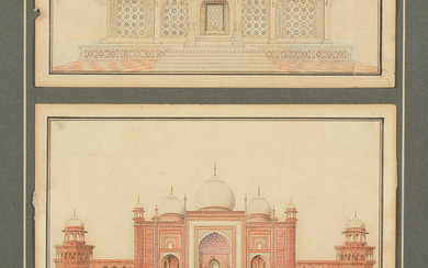 Five views of Indian monuments Company School, Delhi or Agra,...