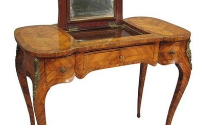 French Louis XV Style Tulipwood Coiffeuse