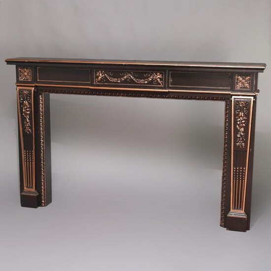 French Neoclassical Parcel-Gilt Fireplace Mantel