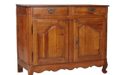French Provincial Louis XV Style Cherrywood Sideboard, 19th c., H.- 42 in., W.- 52 in., D.- 23 in.