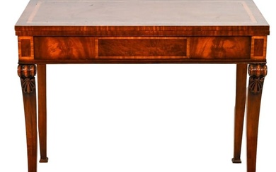 French Regency Style Marquetry Inlay Console Table