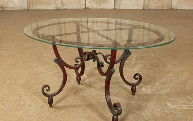 French Rene Prou Style Wrought Iron Side Table