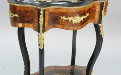 French style stand, marquetry inlaid with inset tray