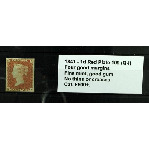 GB - QV 1841 Penny Red Plate 109 (Q-I) four good margins, fi...