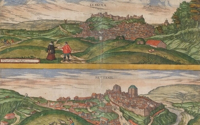 GEORGIUS HOEFNAGEL (1542 / 1600) "Panoramic views: Seville and Cadiz"