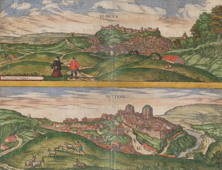 GEORGIUS HOEFNAGEL (1542 / 1600), Vistas panorámicas: Sevilla y Cádiz