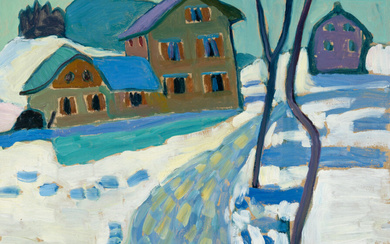 Gabriele Münter 1877 Berlin – Murnau 1962 Kochel. Snowy landscape with houses